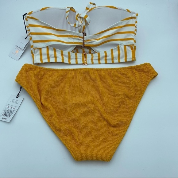 Shade & Shore Orange and White Bikini- XL - Picture 3 of 8